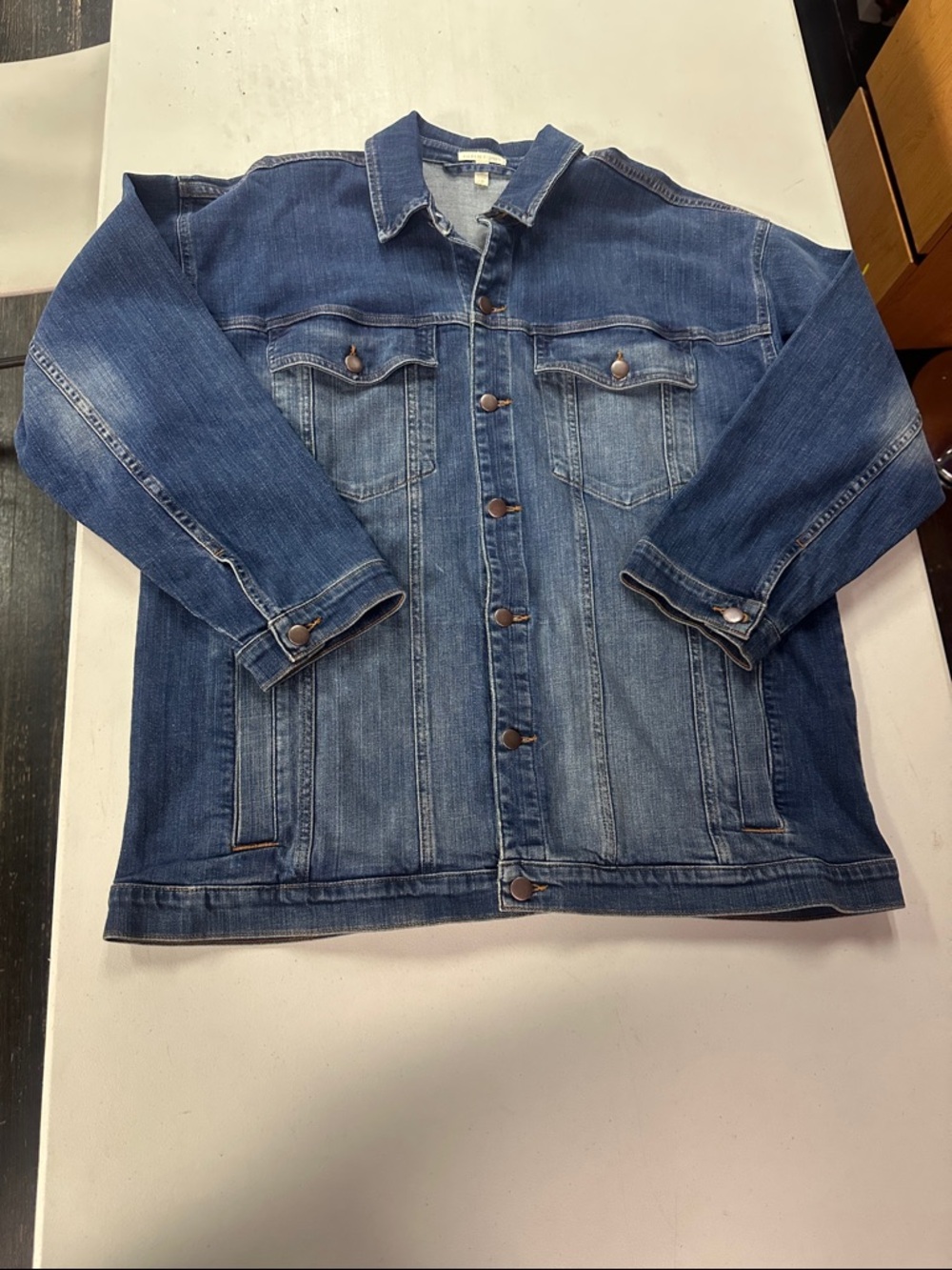 Eileen Fisher Blue Denim Jean Jacket Size L